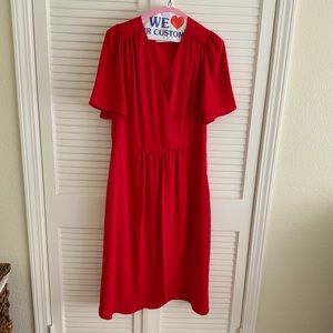 Mango Red Faux Wrap Dress
